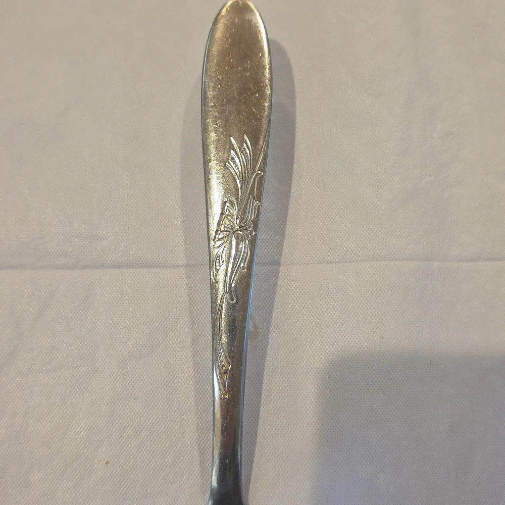 Utica Cutlery Co. Vtg Stainless Steel Silver Cake Pie Server Etched Handle - Picture 3 of 5